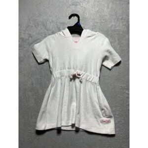 Ruffle Butts White Terry Cloth Hooded Swimsuit Cover-Up Girl's 2T